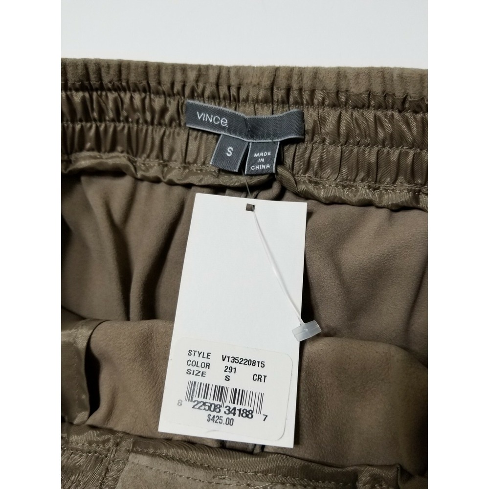 Vince Suede Leather Drawstring Boxer Shorts Concrete Beige NWT Size S $425 - Picture 9 of 11